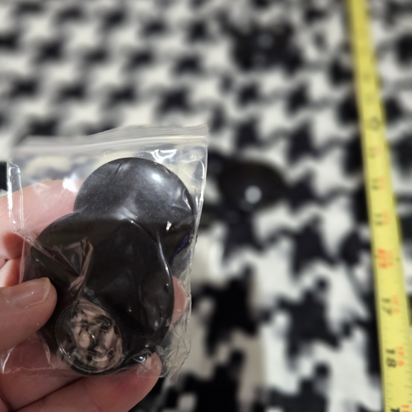 Multiples Brand - Black and White Houndstooth Pea Coat, Size L - Picture 9 of 9